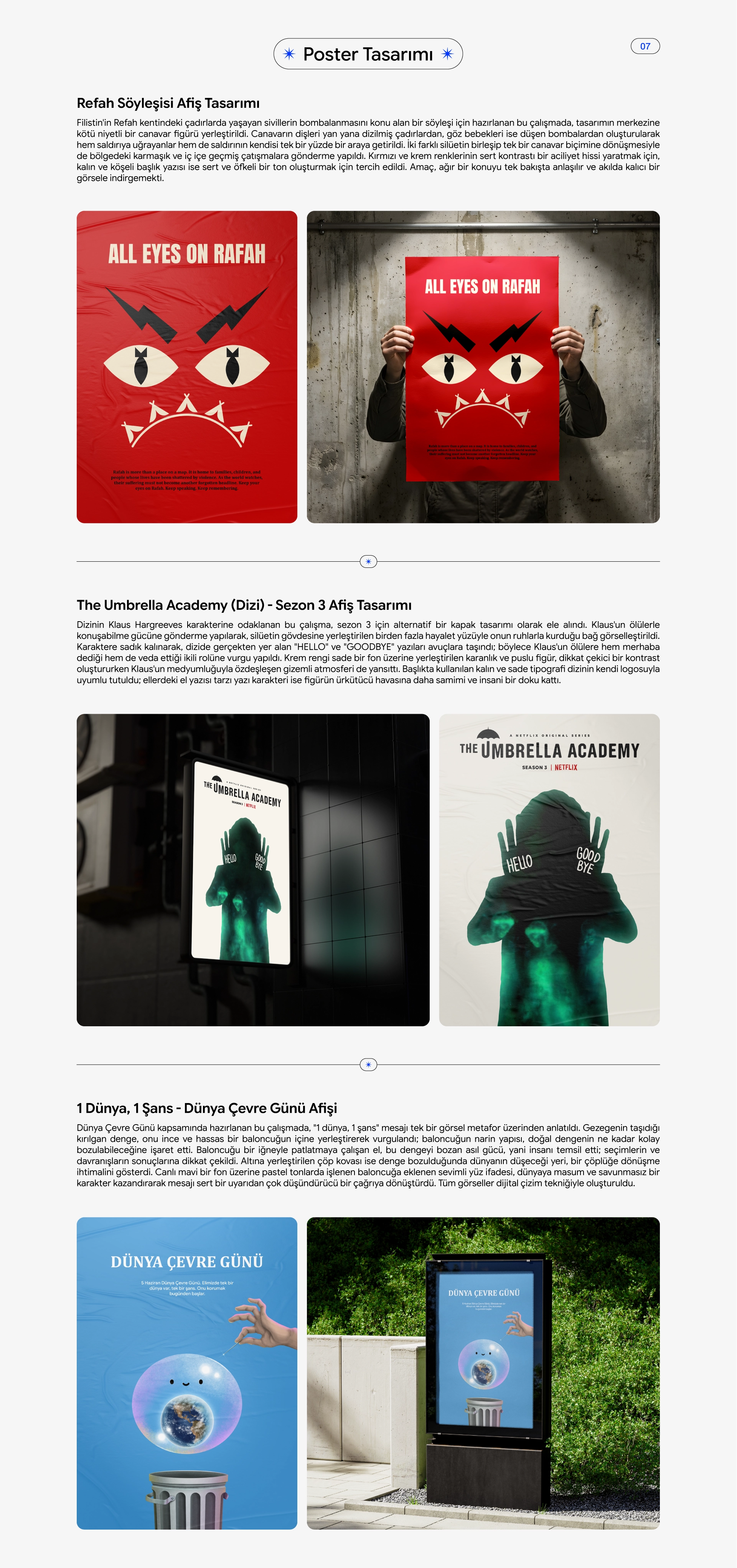 Poster Tasarımı — All Eyes on Rafah Afişi ve Tipografik Sosyal Sorumluluk Posterleri — Fatih Karaman