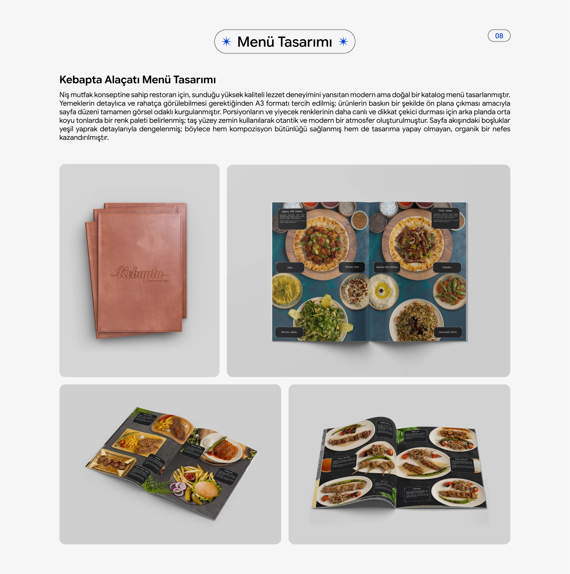 Restoran ve Kafe Menü Tasarımı — Modern Tipografik Menü Yerleşimi — Fatih Karaman